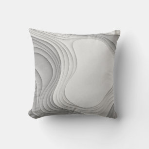 Cojín Decorativo Estampa de contorno en capas de gris blanco
