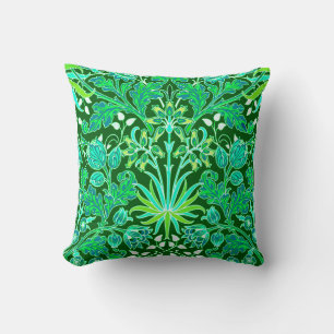 Cojín Decorativo Estampa de jacinto de William Morris, verde esmera