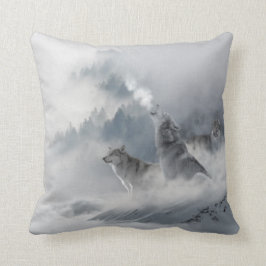 Cojín Decorativo Estampa de lobo de nieve