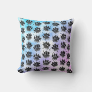 Cojín Decorativo Estampa de pata de perro acuarela negro blanco col