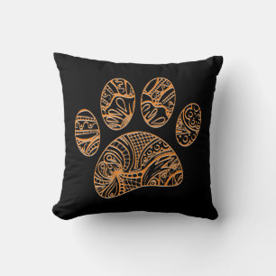 Cojín Decorativo Estampa de pata de perro con patrón de mandala