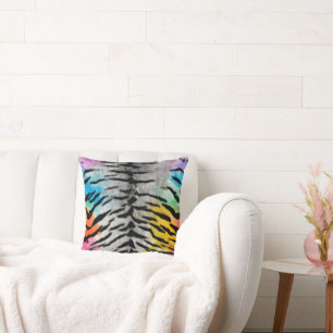 Cojín Decorativo Estampa de piel de tigre nocturno psicodélico