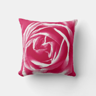 Cojín Decorativo Estampa de rosa de satén rosa