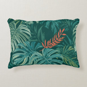 Cojín Decorativo Estampa exuberante de selva esmeralda