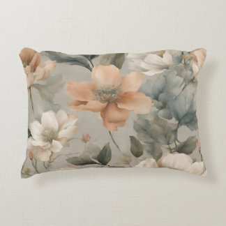 Cojín Decorativo Estampa floral de cottage en verde suave salvia y