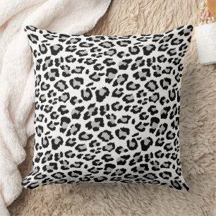 Cojín Decorativo Estampado Animal Clásico Gris Negro Leopardo