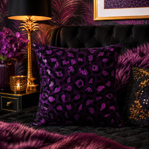 Cojín Decorativo Estampado Animal de Estampado de Leopardo Metálico