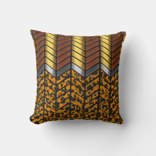 Cojín Decorativo Estampado Animal de Leopardo de Chevron Zigzag Mod