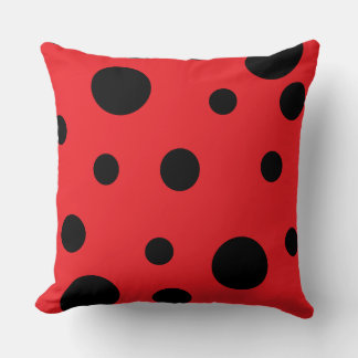 Cojín Decorativo Estampado animal de mariquita rojo y negro con pat