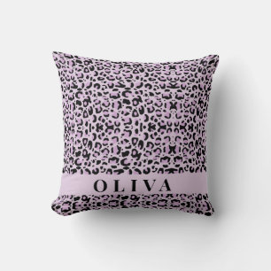 Cojín Decorativo Estampado Clásico de Leopardo Rosa Personalizado