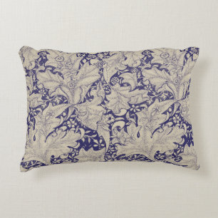 Cojín Decorativo Estampado de Alhelí de William Morris Azul Antiguo