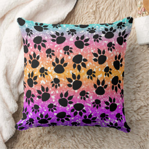 Cojín Decorativo Estampado de animal colorido y textura de pata