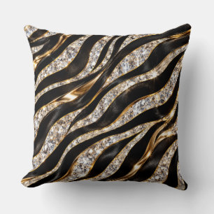 Cojín Decorativo Estampado De Animal De Cristal De Cebra De Lujo