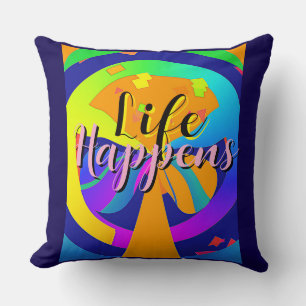 Cojín Decorativo Estampado de arcoíris de la vida sucede