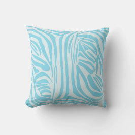 Cojín Decorativo Estampado de cebra azul y blanco en negrita
