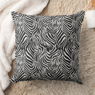 Cojín Decorativo Estampado de cebra en patrón blanco y negro