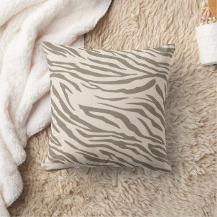 Cojín Decorativo Estampado de cebra marrón blanco crema