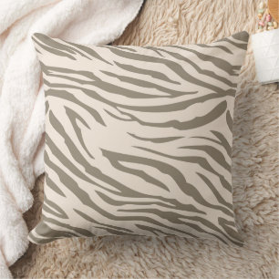 Cojín Decorativo Estampado de cebra marrón blanco crema