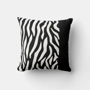 Cojín Decorativo Estampado de cebra moderno en blanco y negro