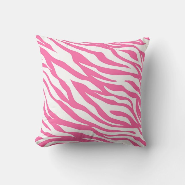 Cojín Decorativo Estampado de cebra rosa (Anverso)