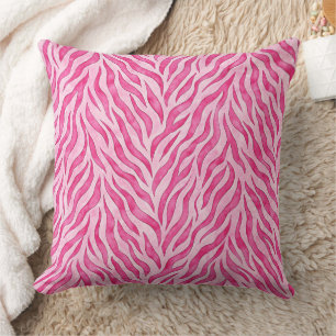 Cojín Decorativo Estampado de cebra rosa vibrante