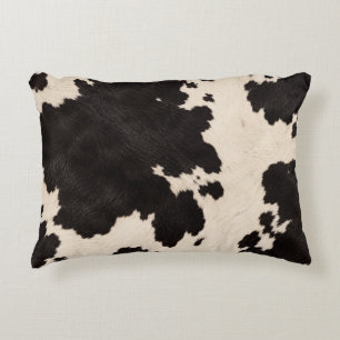 Cojín Decorativo Estampado de cuero de vaca en blanco y negro