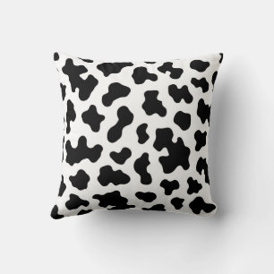 Cojín Decorativo Estampado de cuero de vaca en negro y blanco