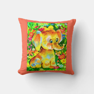 Cojín Decorativo estampado de elefante bebé