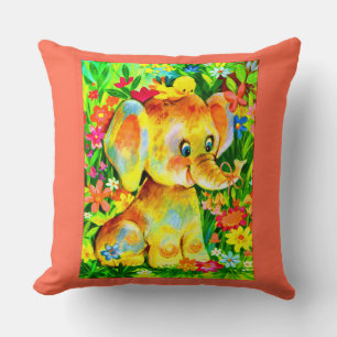 Cojín Decorativo estampado de elefante bebé
