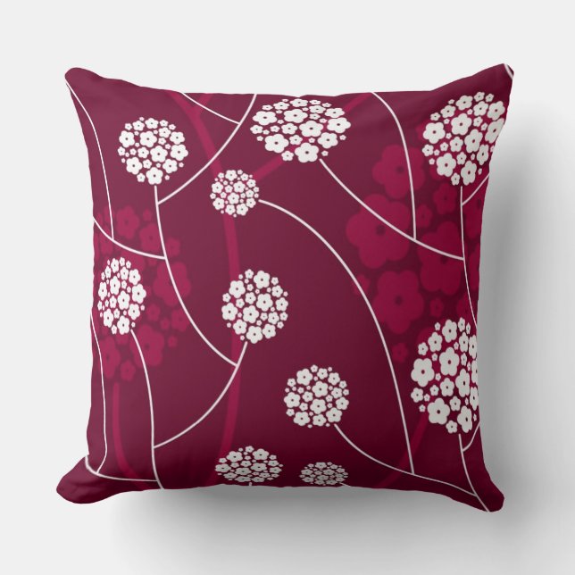 Cojín Decorativo Estampado de flores abstracto (Anverso)