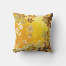Cojín Decorativo Estampado de flores amarillo del vintage