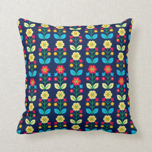 Cojín Decorativo Estampado de flores colorido