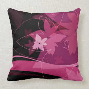 Cojín Decorativo Estampado de flores magenta