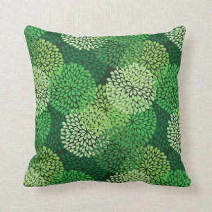 Cojín Decorativo Estampado de flores verde