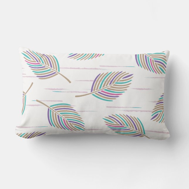 Cojín decorativo estampado de hojas grandes (Anverso)