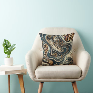 Cojín Decorativo Estampado de leopardo abstracto en espiral