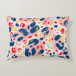 Cojín Decorativo Estampado de leopardo: acuarela pintada a mano.