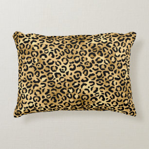 Cojín Decorativo Estampado de leopardo dorado de lujo - Patrón anim