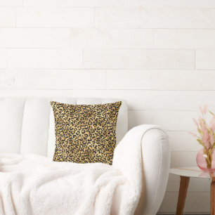 Cojín Decorativo Estampado de leopardo dorado de lujo - Patrón anim