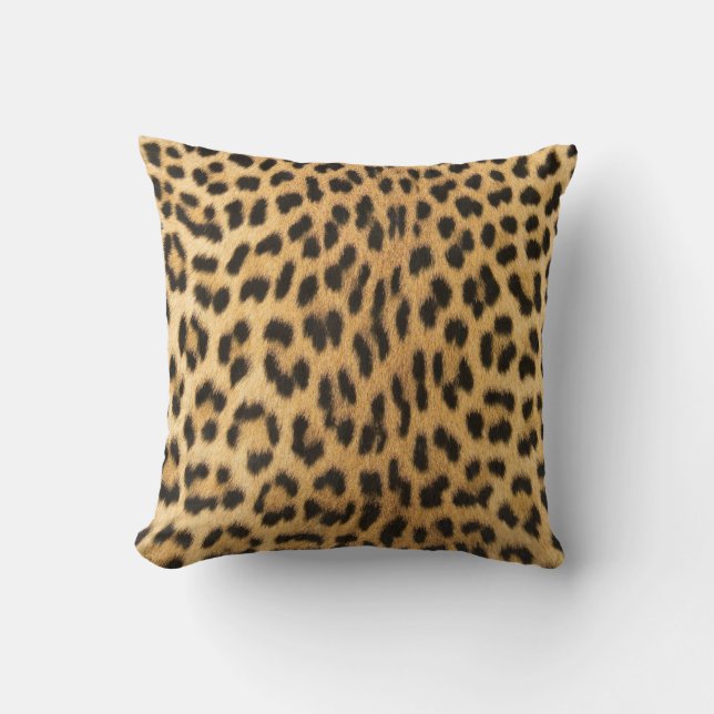 Cojín Decorativo Estampado de leopardo elegante de guepardo (Anverso)