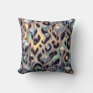 Cojín Decorativo Estampado de leopardo femenino opalo