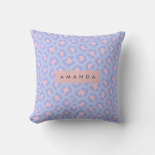 Cojín Decorativo Estampado de leopardo personalizado de lavanda y r