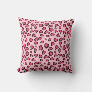 Cojín Decorativo Estampado de leopardo rosa falso