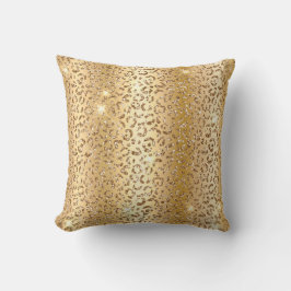 Cojín Decorativo Estampado de manchas de leopardo con brillo y dora