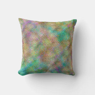 Cojín Decorativo Estampado de Patrón de Chevron de Luces de Arcoíri