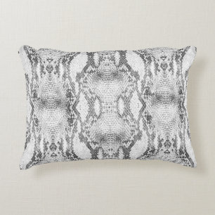 Cojín Decorativo Estampado de piel de serpiente blanca