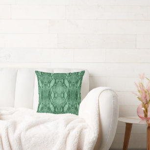 Cojín Decorativo Estampado de piel de serpiente verde claro