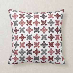 Cojín Decorativo Estampado de plores abstracto marrón gris de