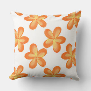 Cojín Decorativo Estampado de plores amarillo-naranja