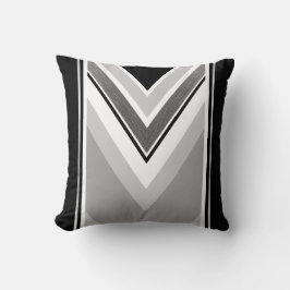 Cojín Decorativo Estampado de rayas diagonales negras, grises y met